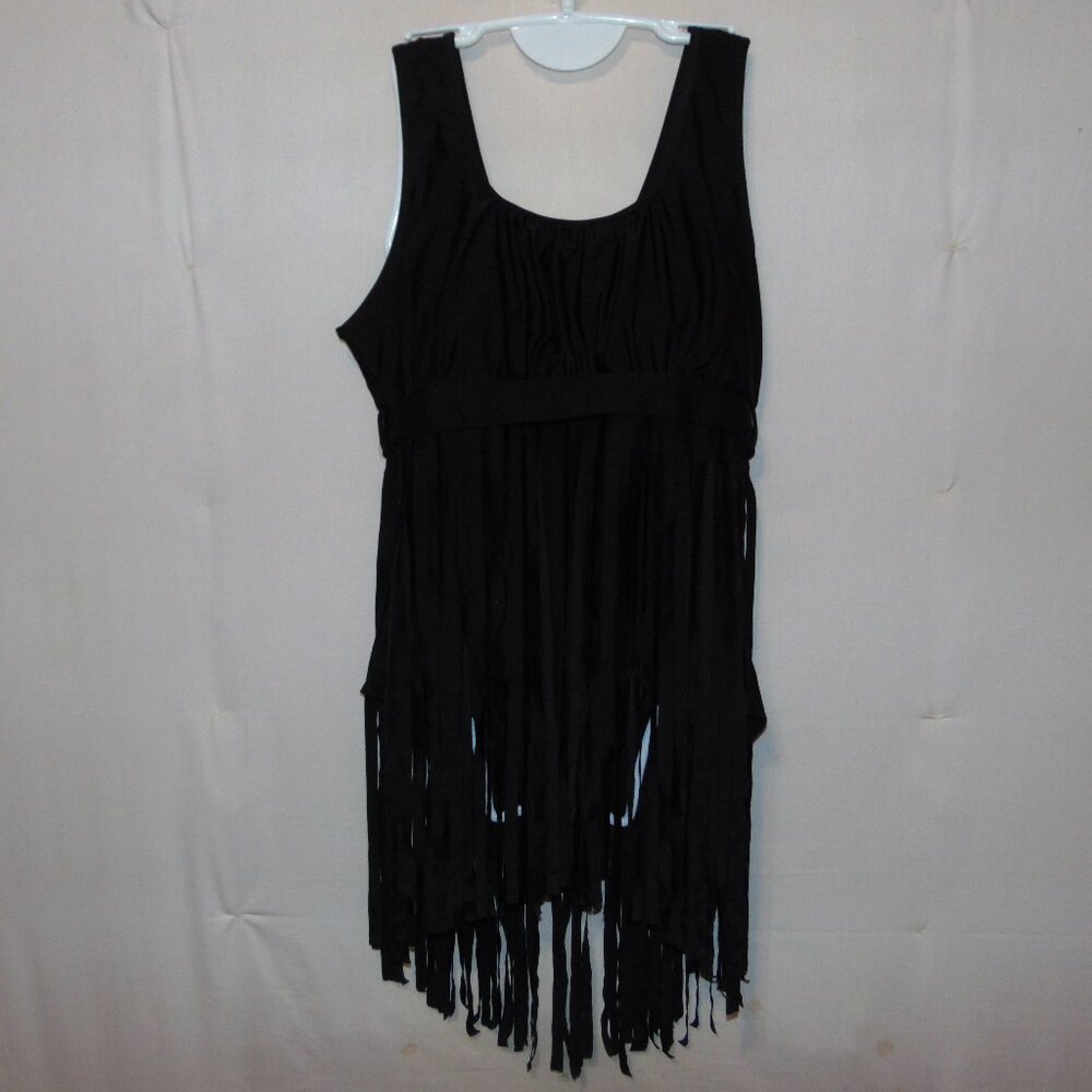 Black Fringed Swimsuit XXL (L?)